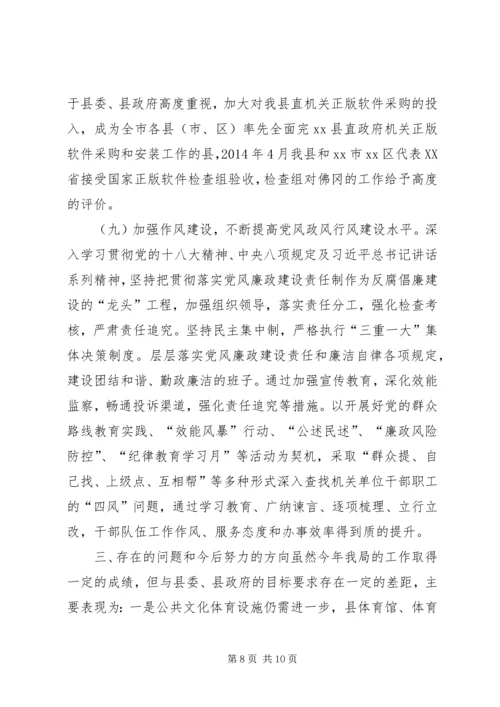 县文化广播局工作报告.docx