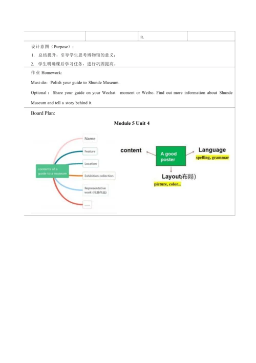 Module 5 Museums 表格式单元整体教学设计（外研版九年级上册）
