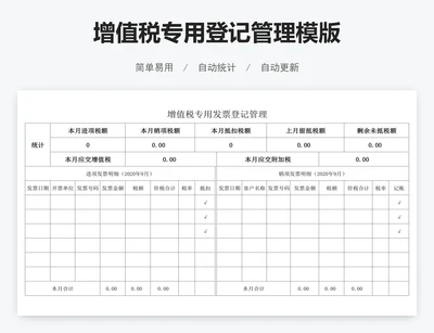 增值税专用登记管理模版