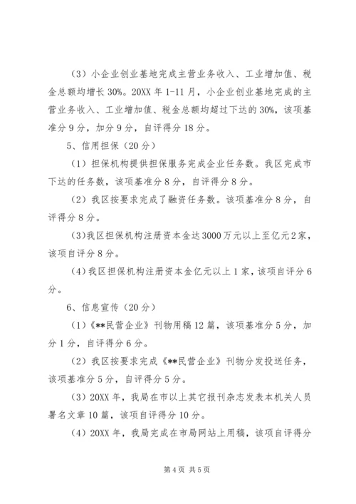 开发区发展规划局民营企业工作年度考评自评报告.docx