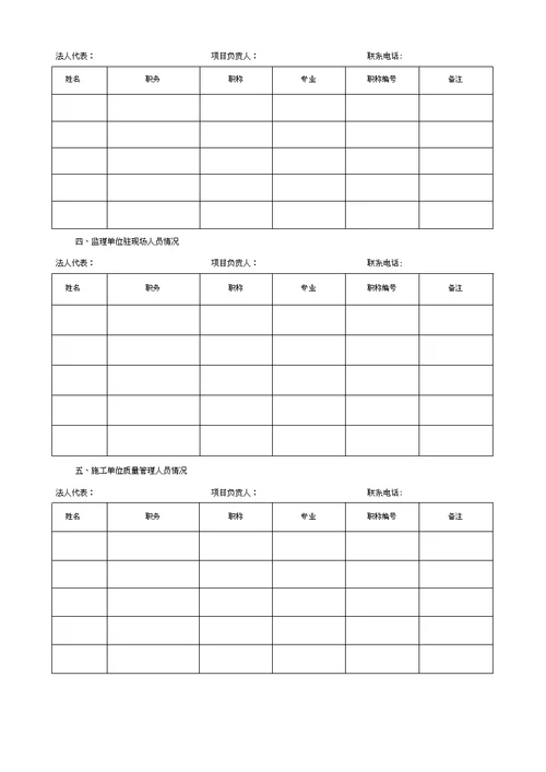 四川省建设工程质量监督报监登记书JS004