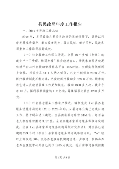 县民政局年度工作报告.docx