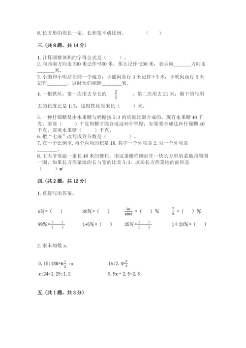 人教版六年级数学小升初试卷精品【夺分金卷】.docx