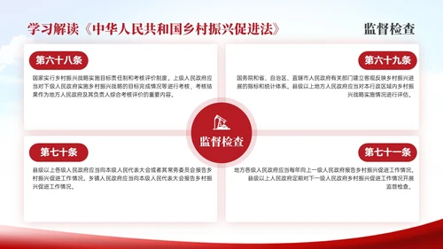 红色简约乡村振兴促进法解读学习PPT模板