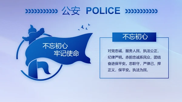 蓝色大气民警年终工作总结动态PPT