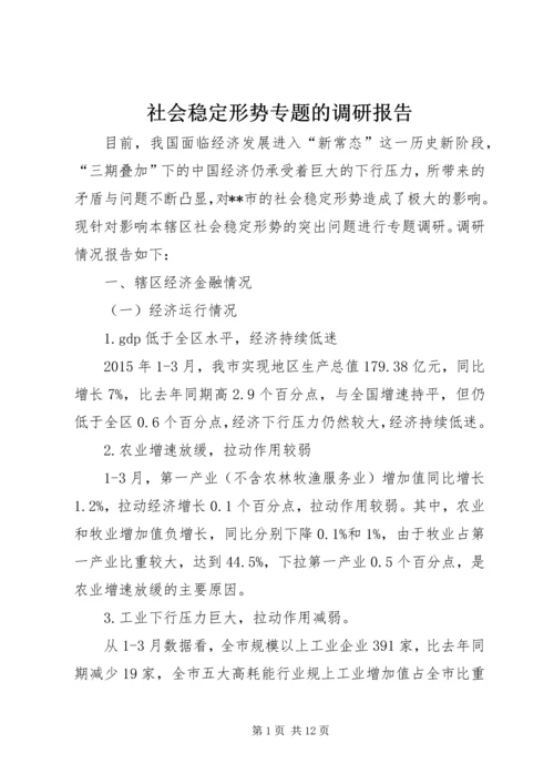 社会稳定形势专题的调研报告.docx