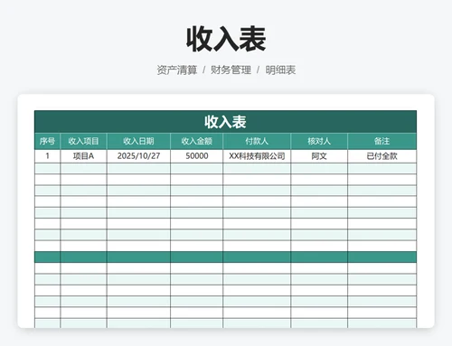 企业财务收入支出记账管理