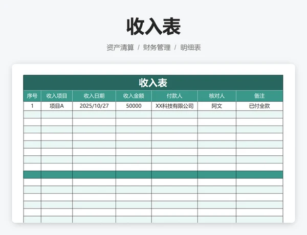 企业财务收入支出记账管理