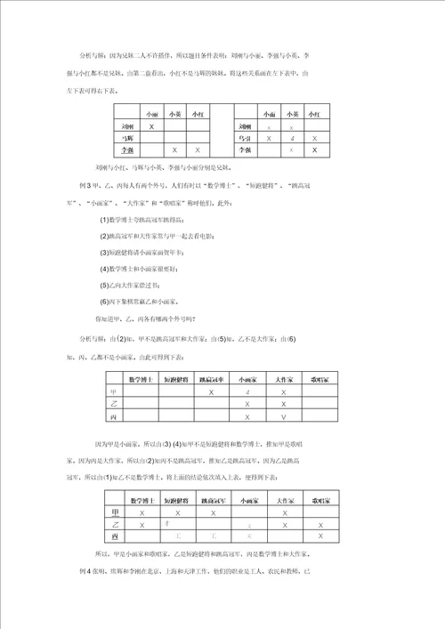 小学四年级奥数6逻辑问题