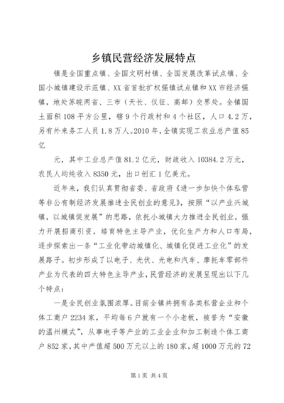 乡镇民营经济发展特点.docx