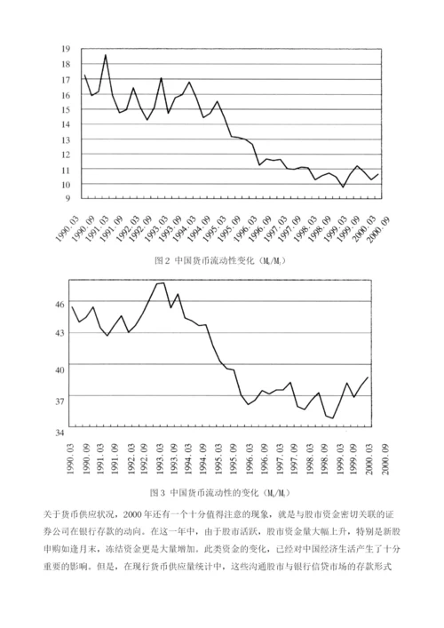 2000年中国金融形势与2001年展望.docx