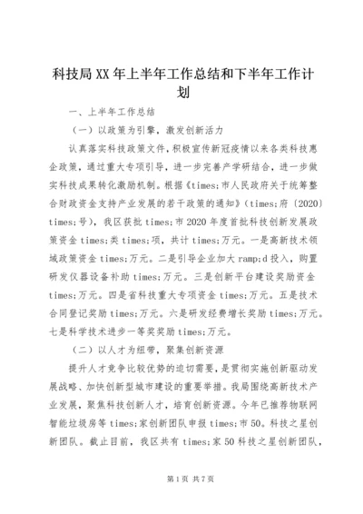 科技局XX年上半年工作总结和下半年工作计划.docx