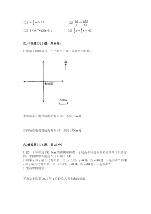 昔阳县六年级下册数学期末测试卷汇编.docx
