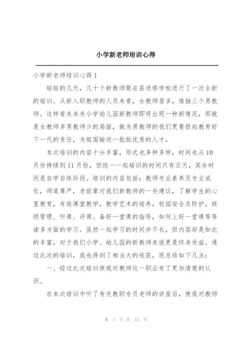 小学新老师培训心得.docx