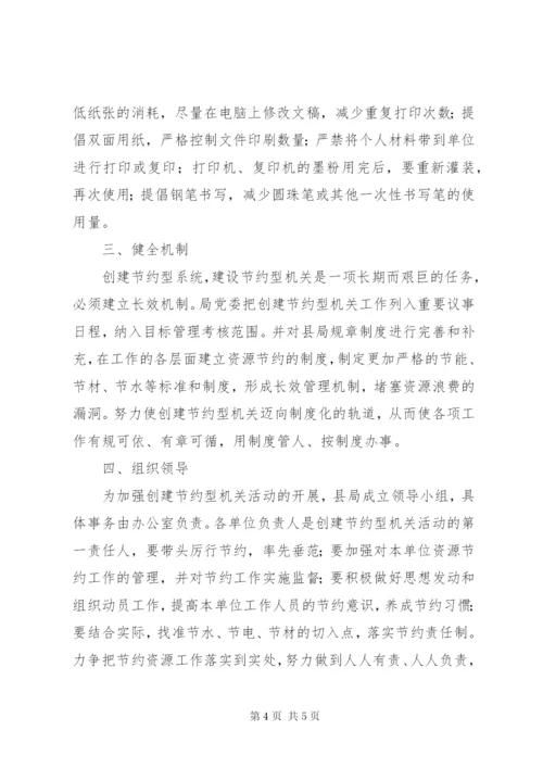 县工商局建设节约型机关实施方案.docx