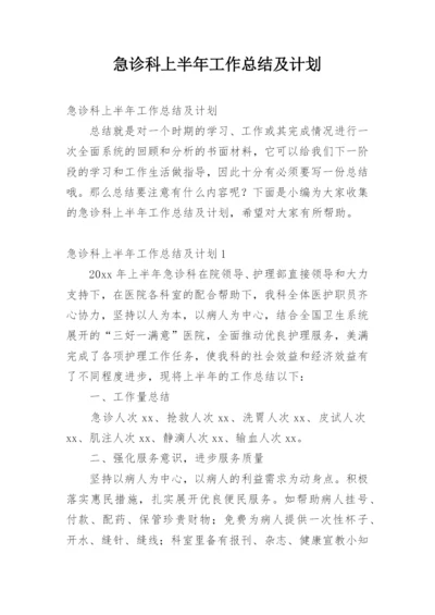 急诊科上半年工作总结及计划.docx