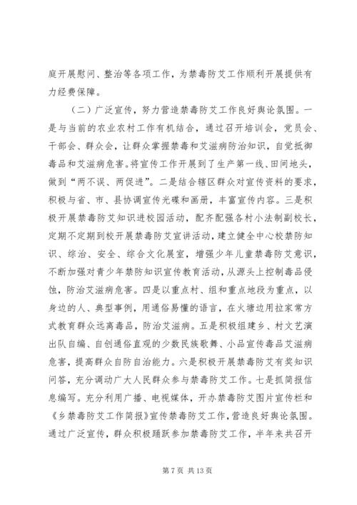 乡镇禁毒防艾工作汇报材料.docx