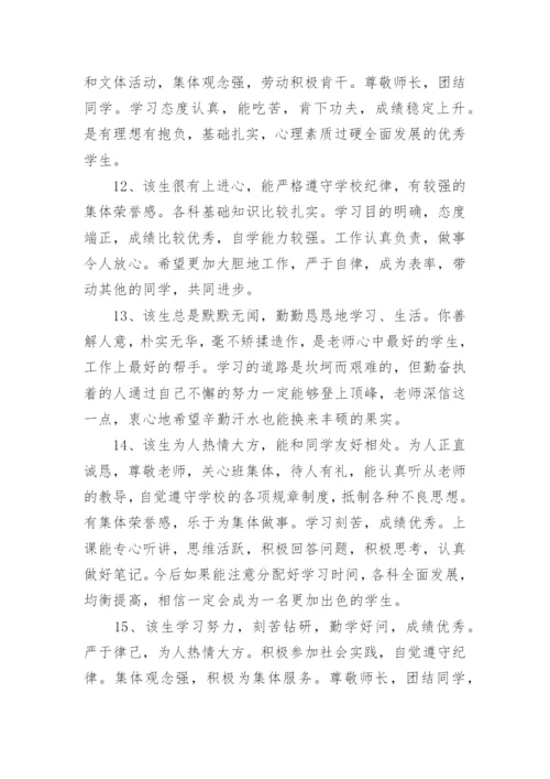 高中生综合素质自我评价.docx