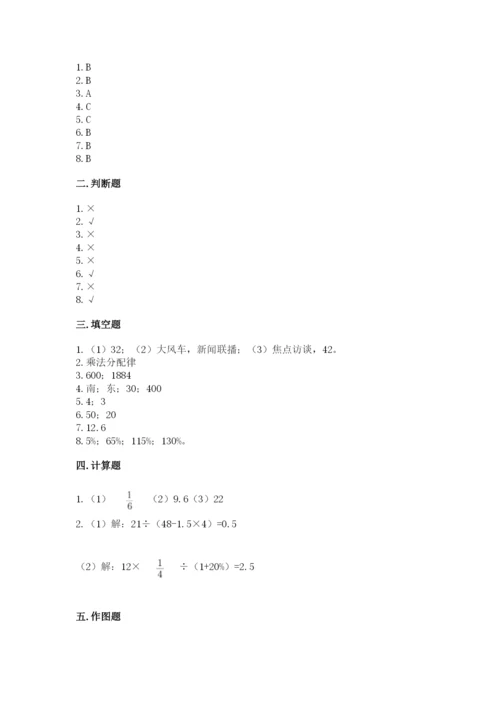 人教版小学六年级上册数学期末测试卷精品（网校专用）.docx