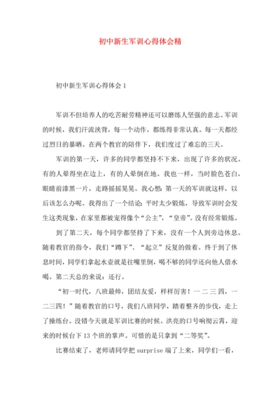 初中新生军训心得体会精.docx