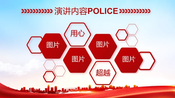 红色大气公安警察职责任务汇报动态PPT模板