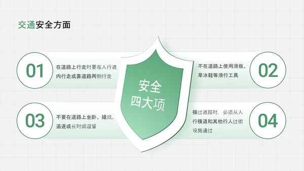 安全教育防护防御绿色盾牌班会PPT模板