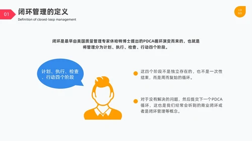 闭环管理PDCA循环图表简约企业工作总结培训PPT什么是闭环思维