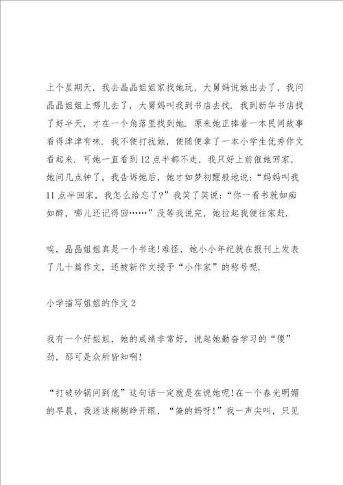 小学描写姐姐的作文7篇