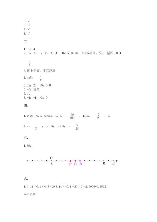 青岛版六年级数学下学期期末测试题附答案（精练）.docx