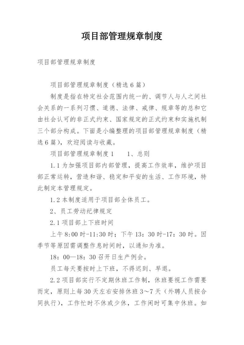 项目部管理规章制度.docx