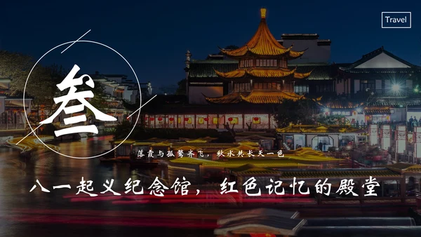 南昌印象城市旅游PPT模板