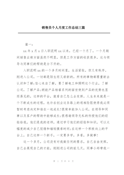 销售员个人月度工作总结三篇.docx