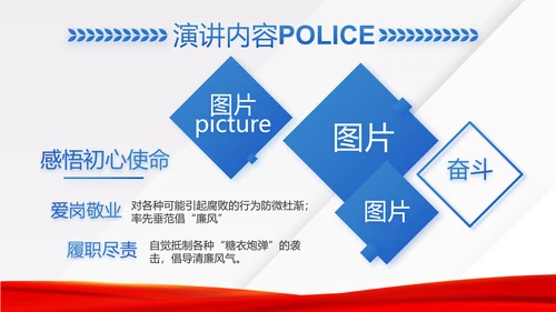 蓝色大气司法警察公安工作汇报动态PPT模板