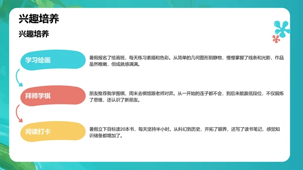 我的暑假生活记录PPT模板