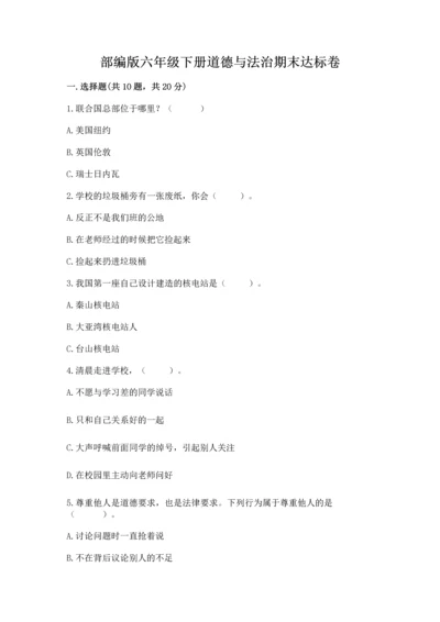 部编版六年级下册道德与法治期末达标卷【突破训练】.docx