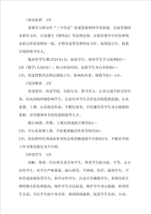 师德师风考核评估方案完整版