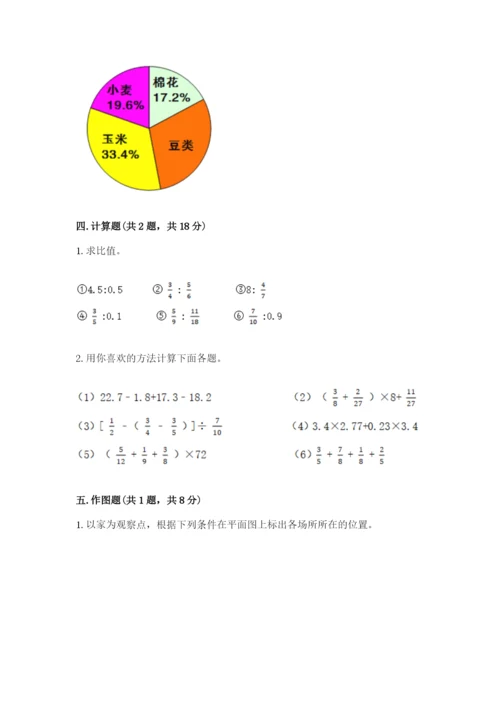 2022人教版六年级上册数学期末测试卷（word）.docx