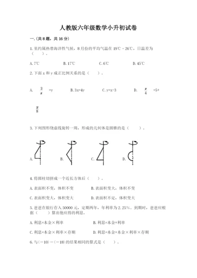 人教版六年级数学小升初试卷精品（网校专用）.docx