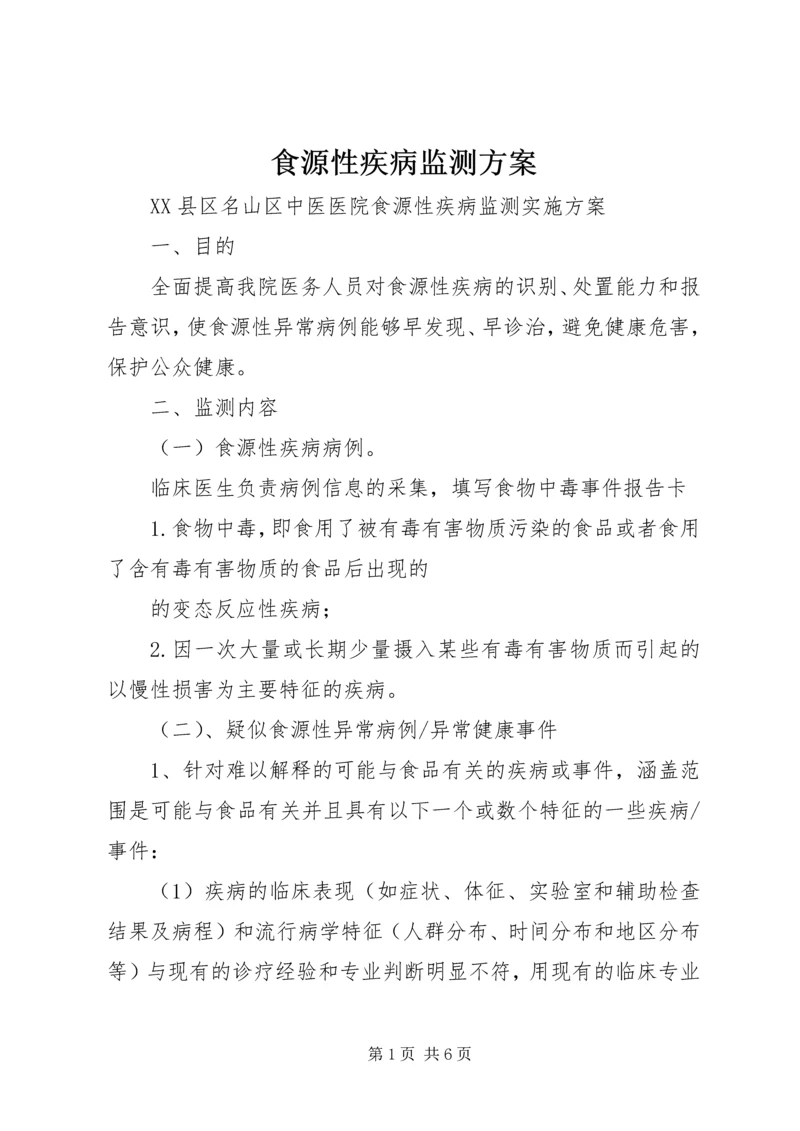 食源性疾病监测方案 (2).docx