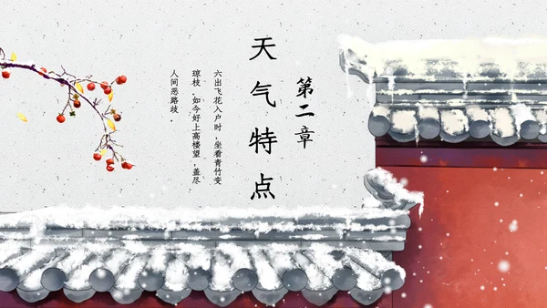 中国风大雪红墙二十四节气通用PPT模板