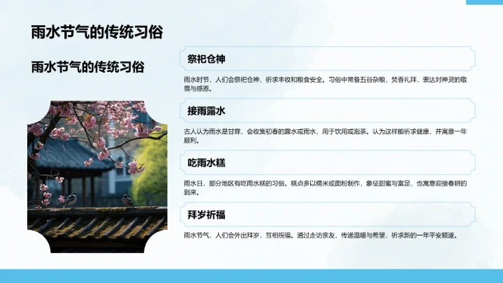 二十四节气雨水PPT模板