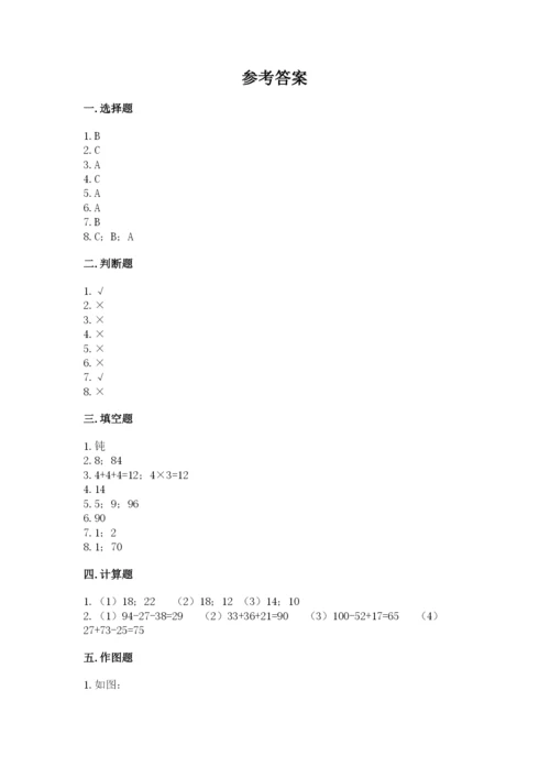 小学二年级上册数学期中测试卷【网校专用】.docx