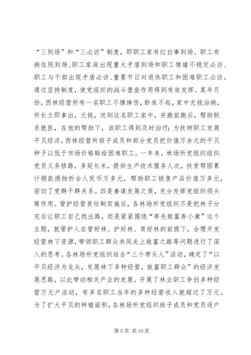 林业局党组织发挥作用情况汇报 (5).docx