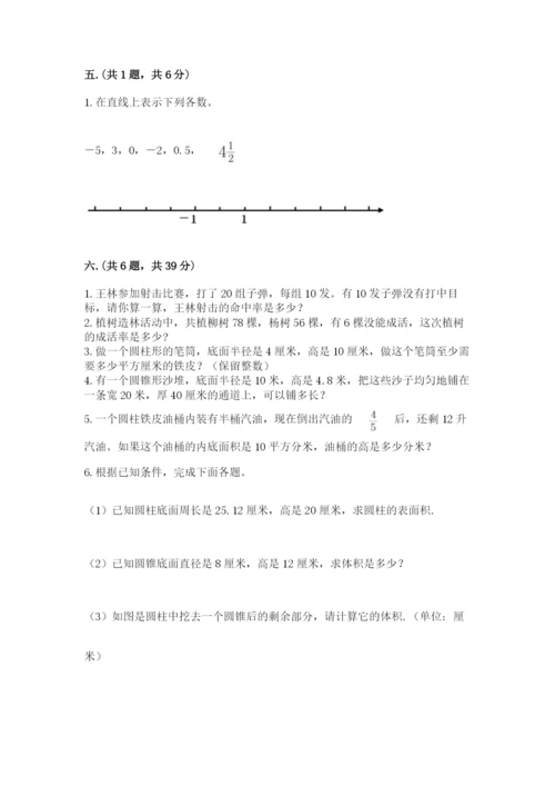 人教版六年级数学下学期期末测试题（易错题）.docx