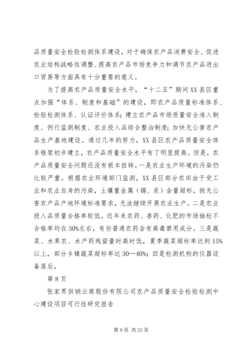 云商公司农产品安全质量检验检测中心可行性研究报告.docx