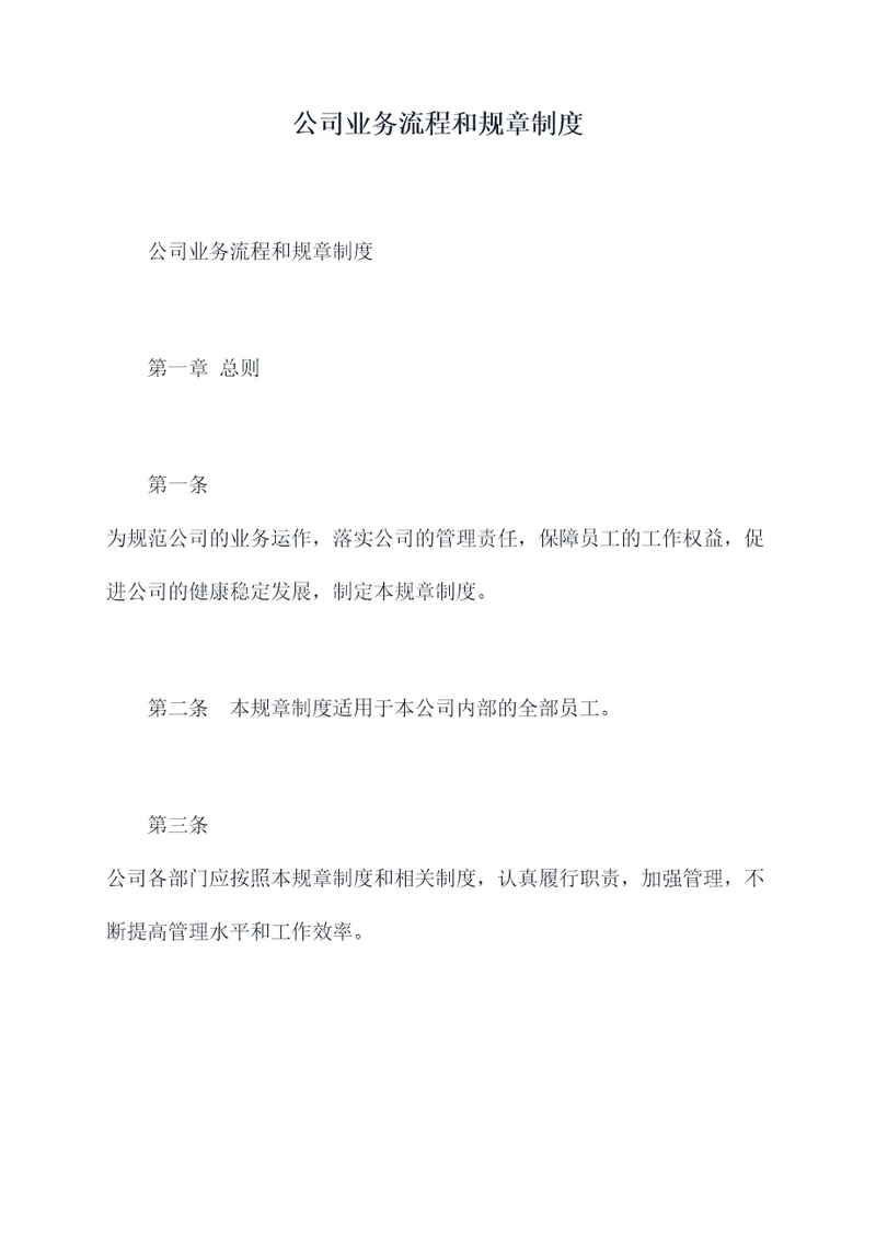 公司业务流程和规章制度