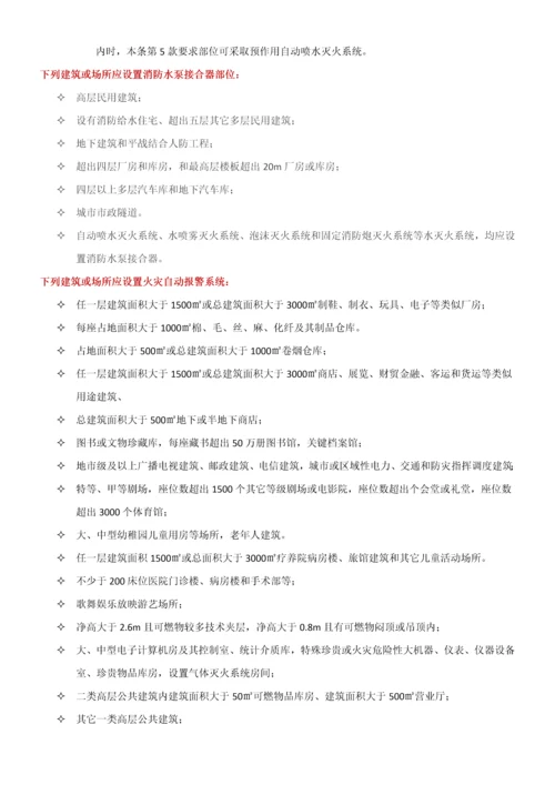 经典建筑消防设施应当设置场所汇总.docx