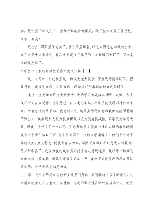 小学生个人我的寒假生活作文范文8篇