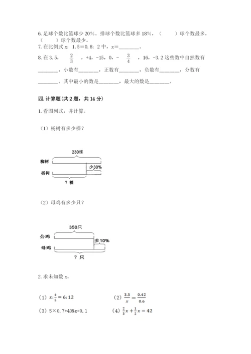 三台县六年级下册数学期末测试卷1套.docx