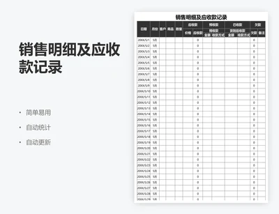 销售明细及应收款记录